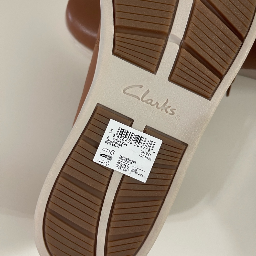 Clarks Mens Kitna Vibe Tan Leather Casual Sneakers Shoes New sz 10 - Picture 8 of 9
